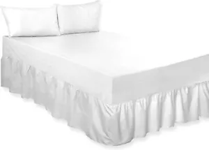 LOTE DE TRABAJO 12 x Sábana bajera ajustable blanca tamaño cama individual polialgodón percal sábana - Imagen 1 de 1