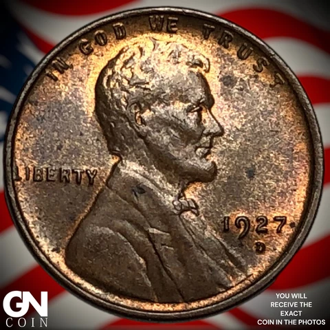 1927 D Lincoln Cent Wheat Penny  Q6090 Cover