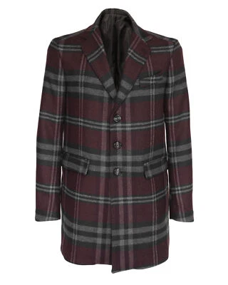 NWT EZZELINO OVERCOAT wool burgundy wool cashmere luxury Italy 46 - Image 1 of 4