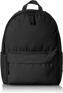 Amazon Basics Classic School leichter Rucksack mit doppeltem Reißverschluss, schwarz - Bild 1 von 9