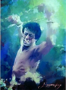 Tarjeta impresa giclee firmada por artista auténtico Rocky Balboa 2023 21 de 50 - Imagen 1 de 4