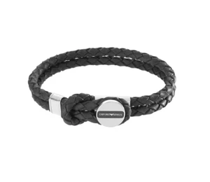 *NEW* EMPORIO ARMANI MEN´S LEATHER BRACELET - BLACK - Bild 1 von 10
