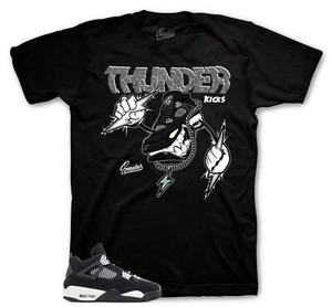 Sneaker Tees To Match Jordan 4 White Thunder Shoes  - Fly Kicks Shirt - Picture 1 of 3