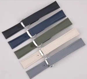 Sailcloth Watch Strap Deployant Clasp Nylon Canvas 19 20 21 22mm - Picture 1 of 11