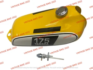 Yamaha DT 175 Enduro Yellow Painted Tank 1975 to 1977 & Cap Tap /Fit for - Picture 1 of 7