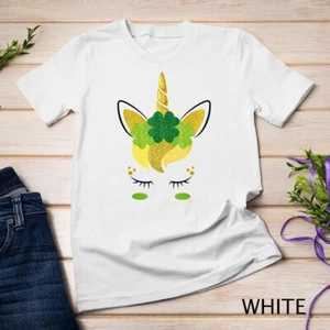 Camiseta unisex Unicornio Face Día de San Patricio niñas irlandesas niños - Imagen 1 de 15