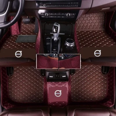 Fit for Volvo All Models Car Floor Mats with Pocket PU Leather Auto Pads Liner - Image 1 of 4