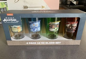 Avatar The Last Airbender 4er Pack Glas Set 16 oz Feuer Erde Wind Wasser NEU - Bild 1 von 10