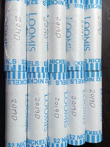 ORIGINAL BANK ROLL OF BU 2019-D JEFFERSON NICKELS!!! Cover