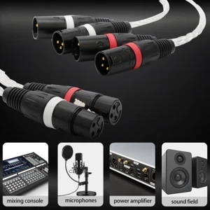 Audio Pure Silver 8core XLR Cable 2 Channel Snake Cable HIFI Balanced Wire 30CM - Picture 1 of 18