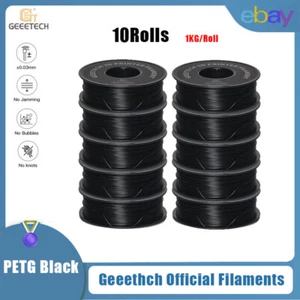 10Rolls GEEETECH PETG Filament Noir Imprimante 3D Puissante Consommables - Photo 1/7