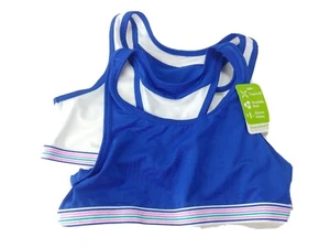 Hanes Girls ComfortFlex Fit 2Pk Pullover Sports Bra w/Racerback Straps Small - Picture 1 of 12