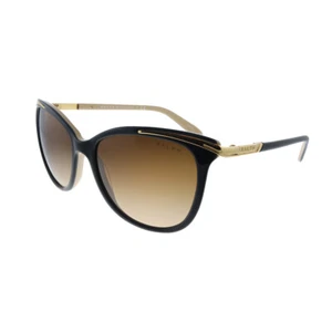 New Ralph Ralph Lauren RA 5203 109013 Black Gold Sunglasses Brown Gradient Lens - Picture 1 of 3