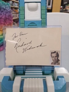 Richard Widmark signed Index Card - Picture 1 of 3