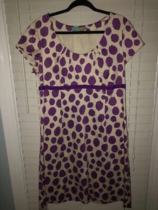 BODEN Women's Purple Midi Short Sleeve Dress 12 R PERFECT - Picture 1 of 10