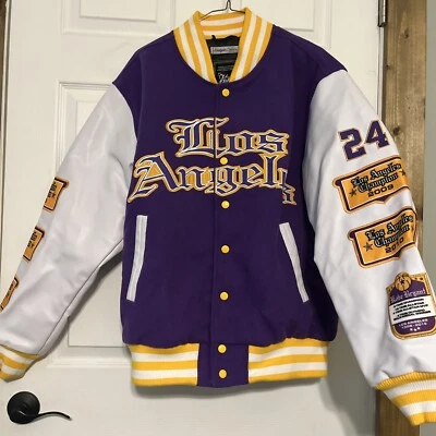 NUEVO CON ETIQUETAS Headgear Los Angeles Lakers Kobe Bryant 8 Letterman Chaqueta Universitaria Hombres L Foto 1 de 4