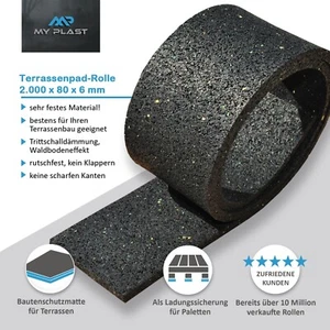 2.000 x 80 x 6mm Granulado de goma Rodillos Tiras Terrazas Almohadillas Rodamientos de pilotes  - Imagen 1 de 7