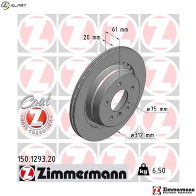 2x BRAKE DISC 150.1293.20 FOR WIESMANN BMW Z3/E36/Roadster S54326S4 3.2L 6cyl - Image 1 of 4