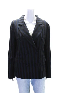 Lovers + Friends Womens Navy Striped Double Breasted Long Sleeve Blazer Size XS - Picture 1 of 6