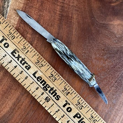 Faca pequena de bolso/chaveiro Ipaya preta e branca - Imagem 1 de 4