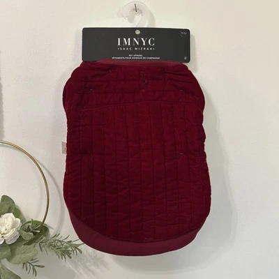 Isaac Mizrahi Pet Velvet Dog Coat Size Medium Red Burgundy Christmas Holiday NWT - Image 1 of 4