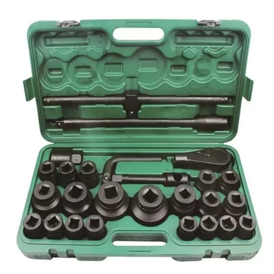 CHIAVI A BUSSOLA ESAGONALI 3/4" E 1" 26 PZ PER CAMION TRATTORI CON CRICCHETTO - Immagine 1 di 4