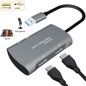 Video Card 4k To USB2.0 1080P Game Live Silver Gray Free Dr FY - Afbeelding 1 van 17