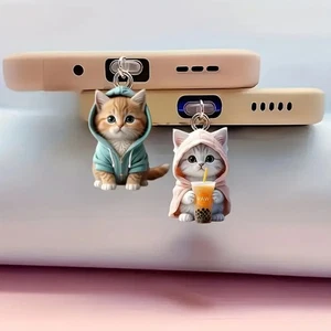 Cute Cat Dust Plugs Soft Pendant Acrylic for Mobile Phone Charging Port Small - Photo 1 sur 9