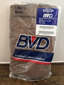 Brand New Vtg DSCP Military Men's Briefs Sz 32 Brown 3-Pack Underwear Cotton BVD - Picture 1 of 3