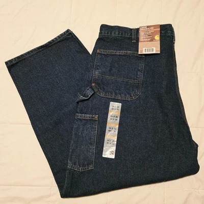 NWT Carhartt Logger Dungaree Jeans Mens 44x30 Denim Loose Double Front B73 DST - Imagem 1 de 4