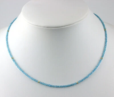 Blue Topaz Necklace Faceted Topaz Collar Elegant Necklace 45.5 cm Long - Image 1 of 3