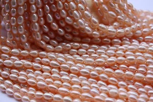 OV18R Zuchtperlen Strang Süßwasser Perle Schmuck Kette Halskette 7-8 mm Oval - Picture 1 of 1