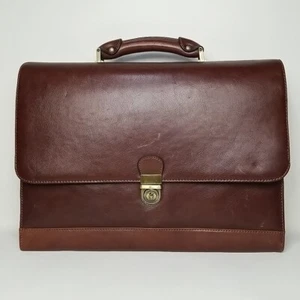 Vintage Avenues America genarbtes Leder 16" Aktentasche stabiles braunes Leder - Bild 1 von 15