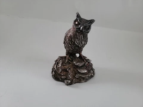 Vintage Wm C Greene Sterling Silver OWL Figurine Cover