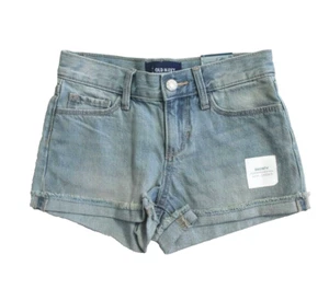 Old Navy Girls' Shorty Mini Shorts Folded Fringe Raw Hem Denim Jeans Size M - Picture 1 of 3