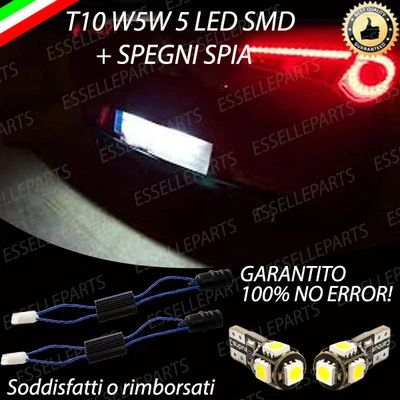 ELT COPPIA LUCI TARGA 5 LED ALFA ROMEO GIULIETTA T10 W5W + SPEGNI SPIA 100% No ERROR