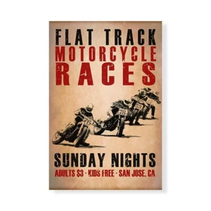 Stampa su Tela su Carta Poster o Quadro Rogan Mark Flat Track Racers - Picture 1 of 2
