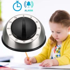 Stainless Steel Kitchen Cooking Timer 60-MINUTE Long Ring Bell Alarm Loud Remind - Picture 1 of 12