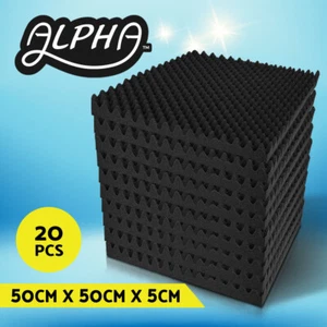 20pcs Alpha Studio Acoustic Foam Sound Absorption Panels Eggshell 50X50X5CM - Picture 1 of 11