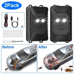 2 Packs Under Hood Repeller Ultrasonic Rat Deterrent Keep Mice Cat Away from Car - Picture 1 of 14