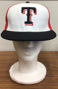 Texas Rangers “White Red and Black” Flat Bill New Era Fitted Cap 7 1/8 - Picture 1 of 5