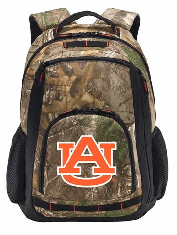 AUBURN UNIVERSITY Backpack REALTREE CAMO Auburn Tigers Computer Laptop Bag Cover