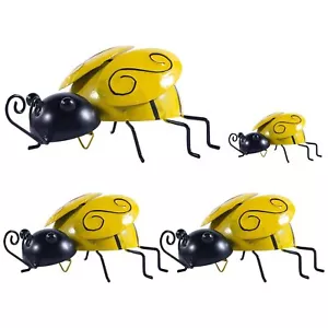 4 Pack Metal Bee Garden Wall Art for Outdoor Yard Lawn Hanging Sculptures - Picture 1 of 2