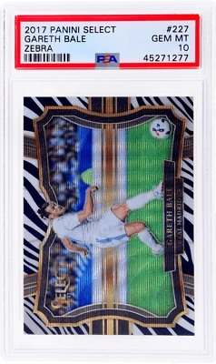 2017 Panini Select Gareth Bale Prizms Zebra #227 /25 PSA 10 - Image 1 of 2