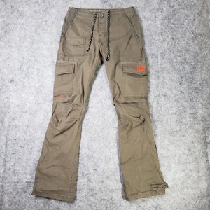 Vtg Abercrombie Fitch Pants Men 30x33 Green Cargo Pockets Button Fly Adult Y2K - Picture 1 of 15