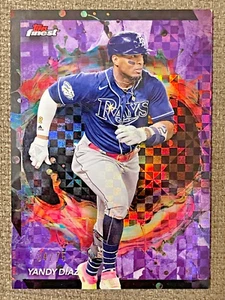 Yandy Diaz 2024 Topps Finest Rare 246 Purple Checkerboard Refractor SP #d/75 - Picture 1 of 1