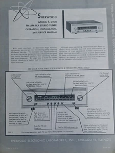 Sherwood S-2200 Owners Service Manual Tuner Serial # D06001 + Up Original - Picture 1 of 3