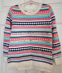NEW GYMBOREE Size 5-6 Girl’s Sequin & Striped Sweater Festive NWT 100% Cotton - Picture 1 of 9