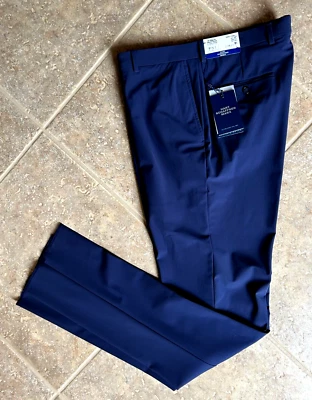 Pantalones de vestir Hart Schaffner Marx New York Performance 40R sin dobladillo azul marino $155 nuevos con etiquetas Foto 1 de 4
