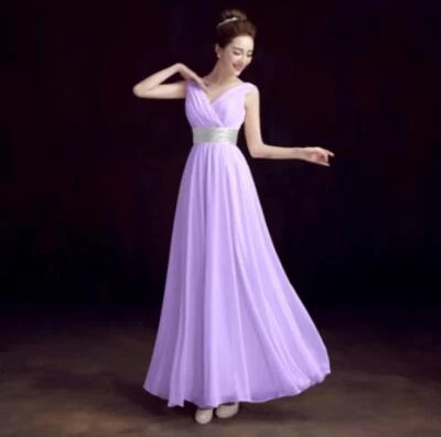 Mujeres Chifón Vestido de Cóctel Largo Completo Dama de honor Vestidos de Fiesta Vestido de Baile Lo último Foto 1 de 4